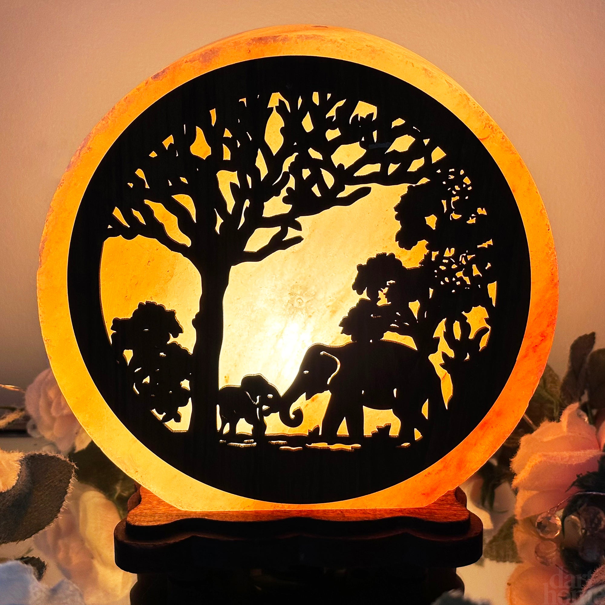 Elephant Sunset Salt Lamp