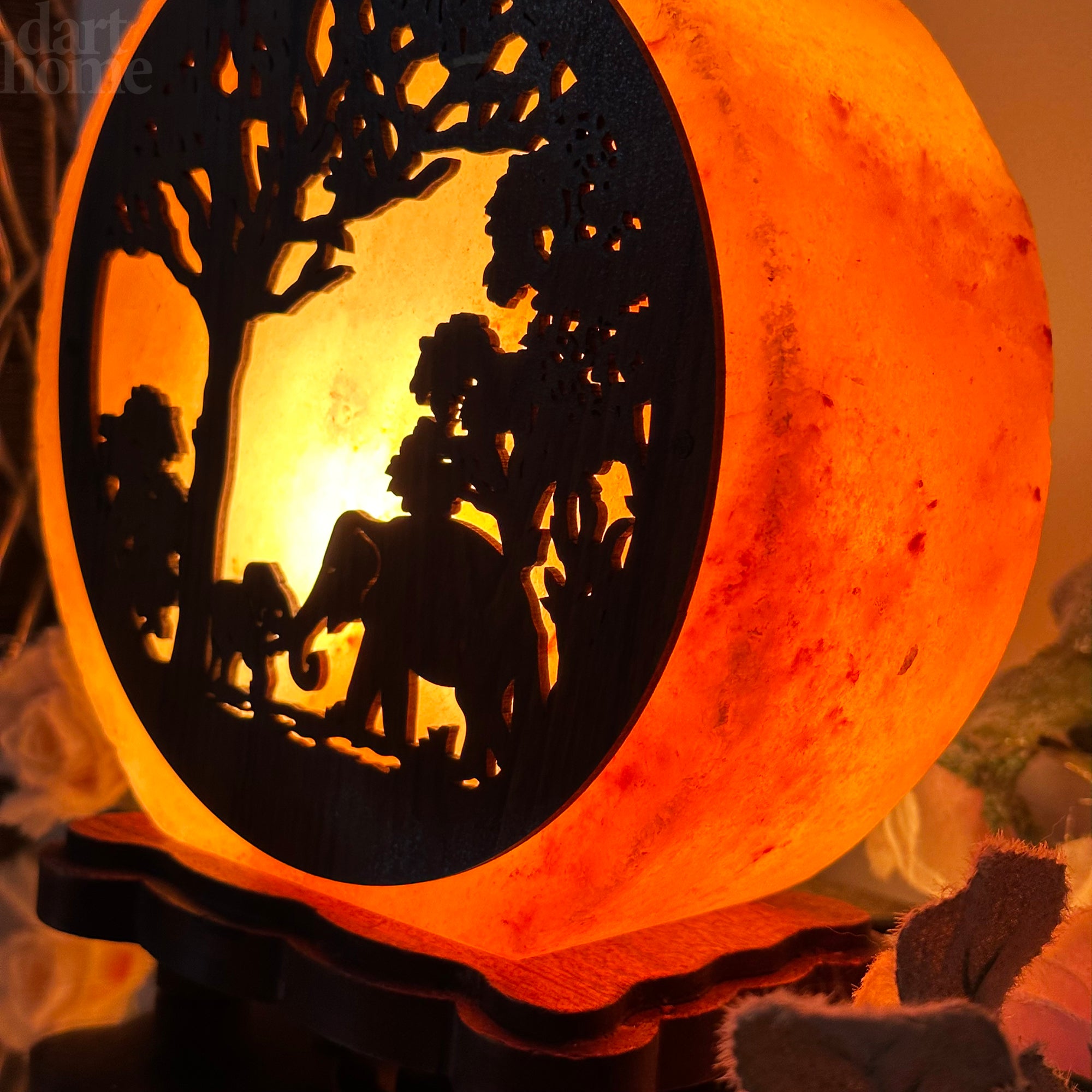 Elephant Sunset Salt Lamp