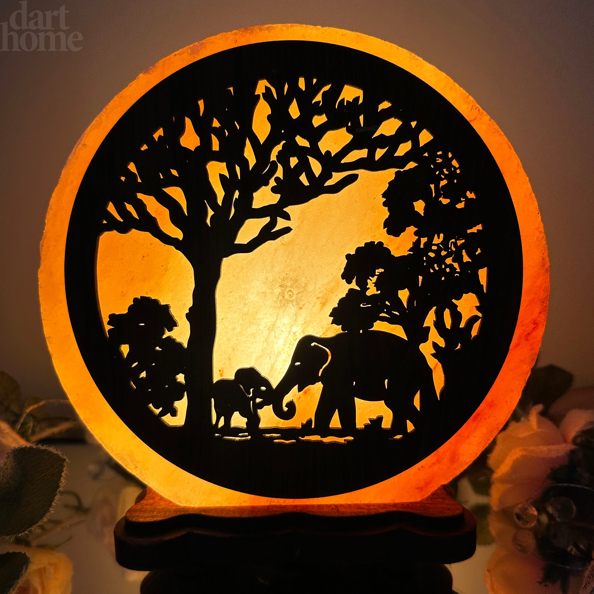 Elephant Sunset Salt Lamp