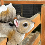 Resin Fence Mounted Squirrel Bird Feeder