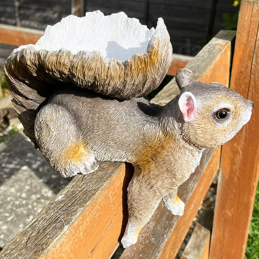 Resin Fence Mounted Squirrel Bird Feeder