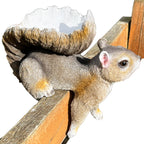 Resin Fence Mounted Squirrel Bird Feeder