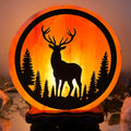 Winter Stag Salt Lamp