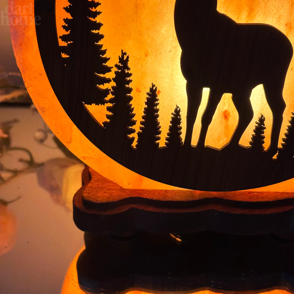 Winter Stag Salt Lamp