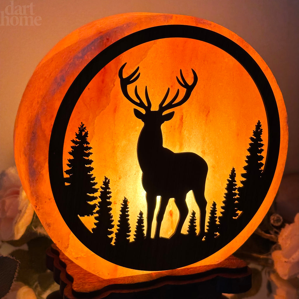 Winter Stag Salt Lamp