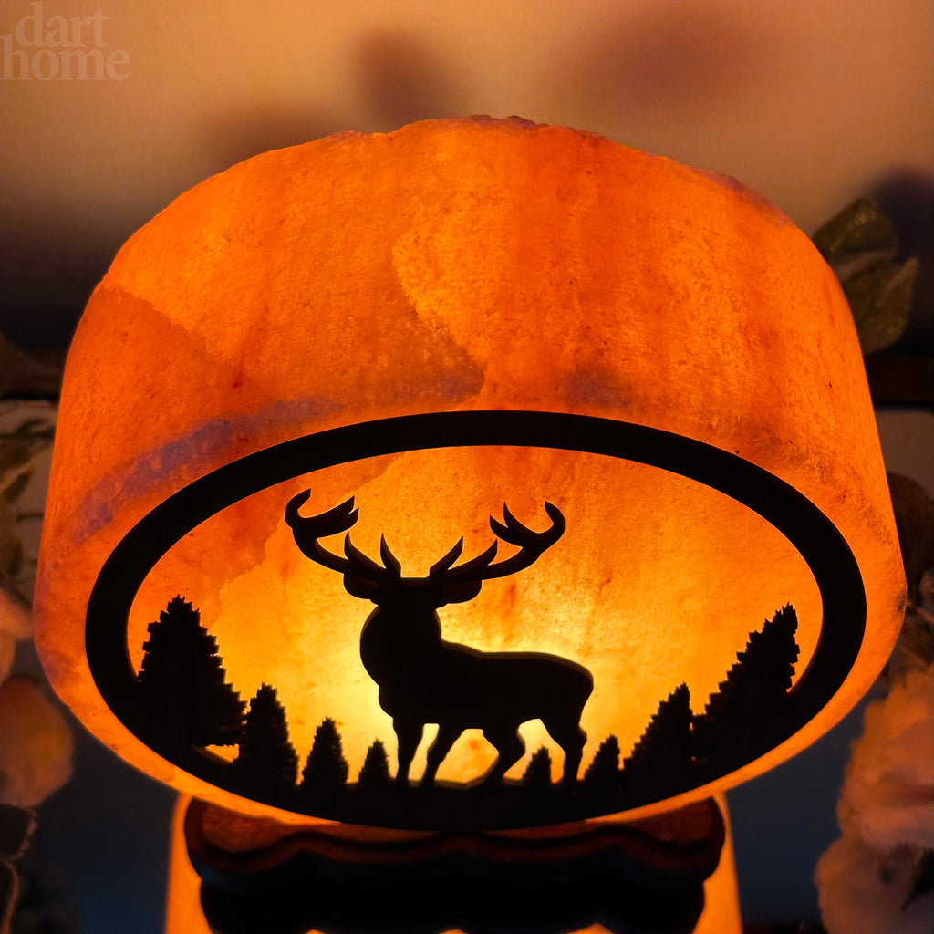 Winter Stag Salt Lamp