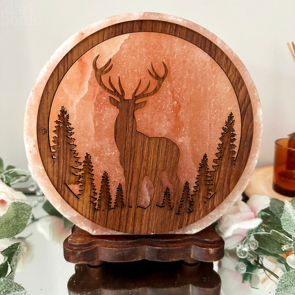 Winter Stag Salt Lamp