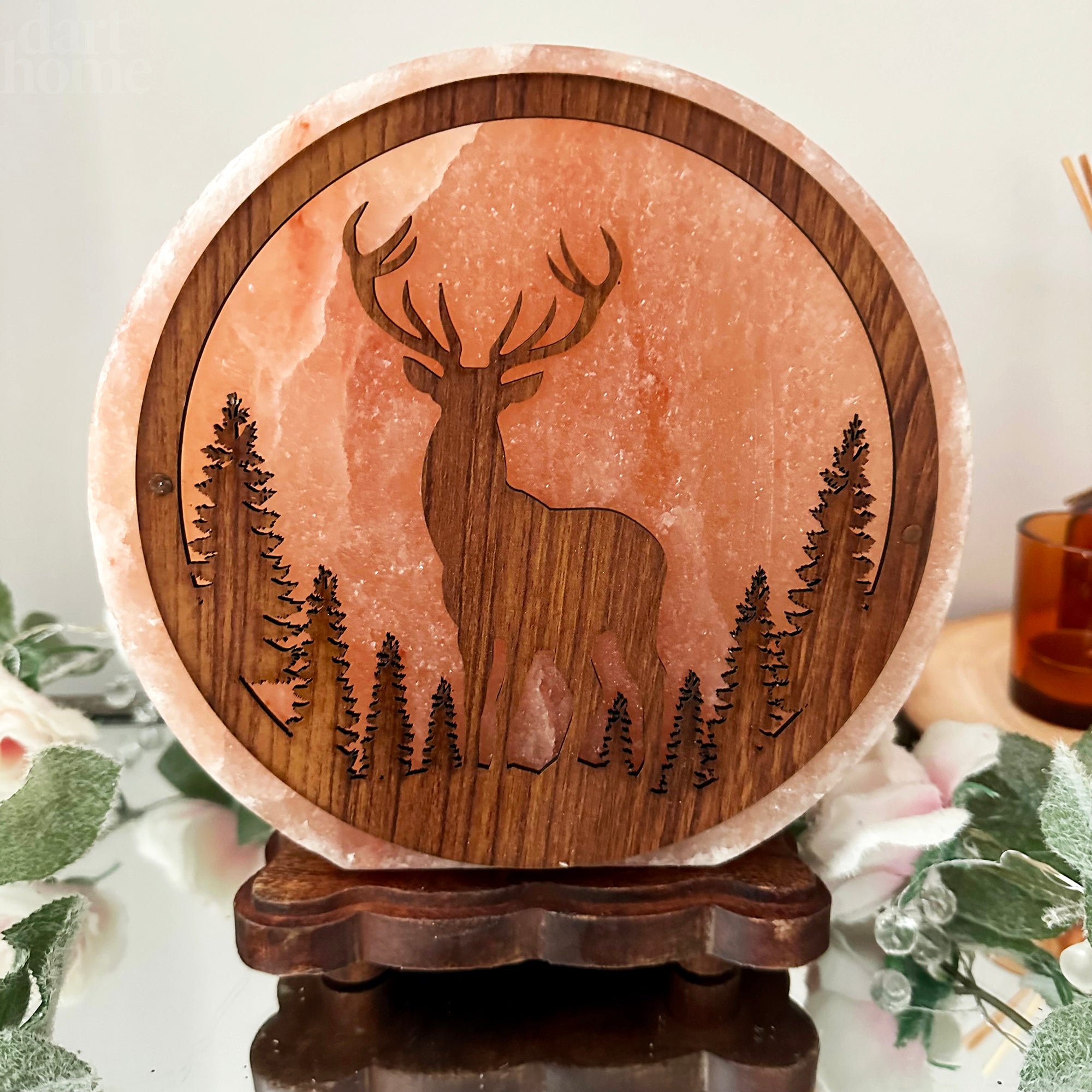 Winter Stag Salt Lamp