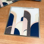 Art-Deco-Untersetzer aus Glas, 4er-Set