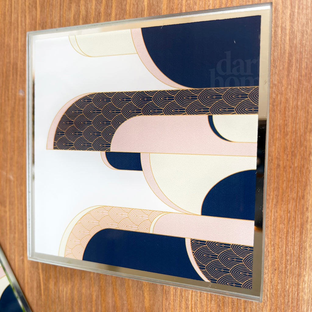 Art-Deco-Untersetzer aus Glas, 4er-Set
