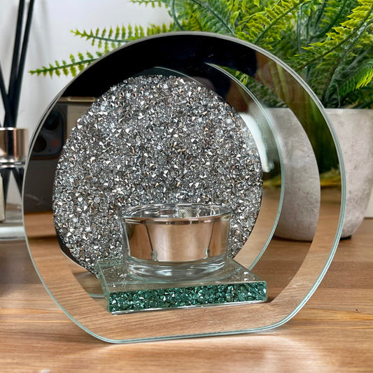 Diamante Crystal Mirrored Tealight Holder