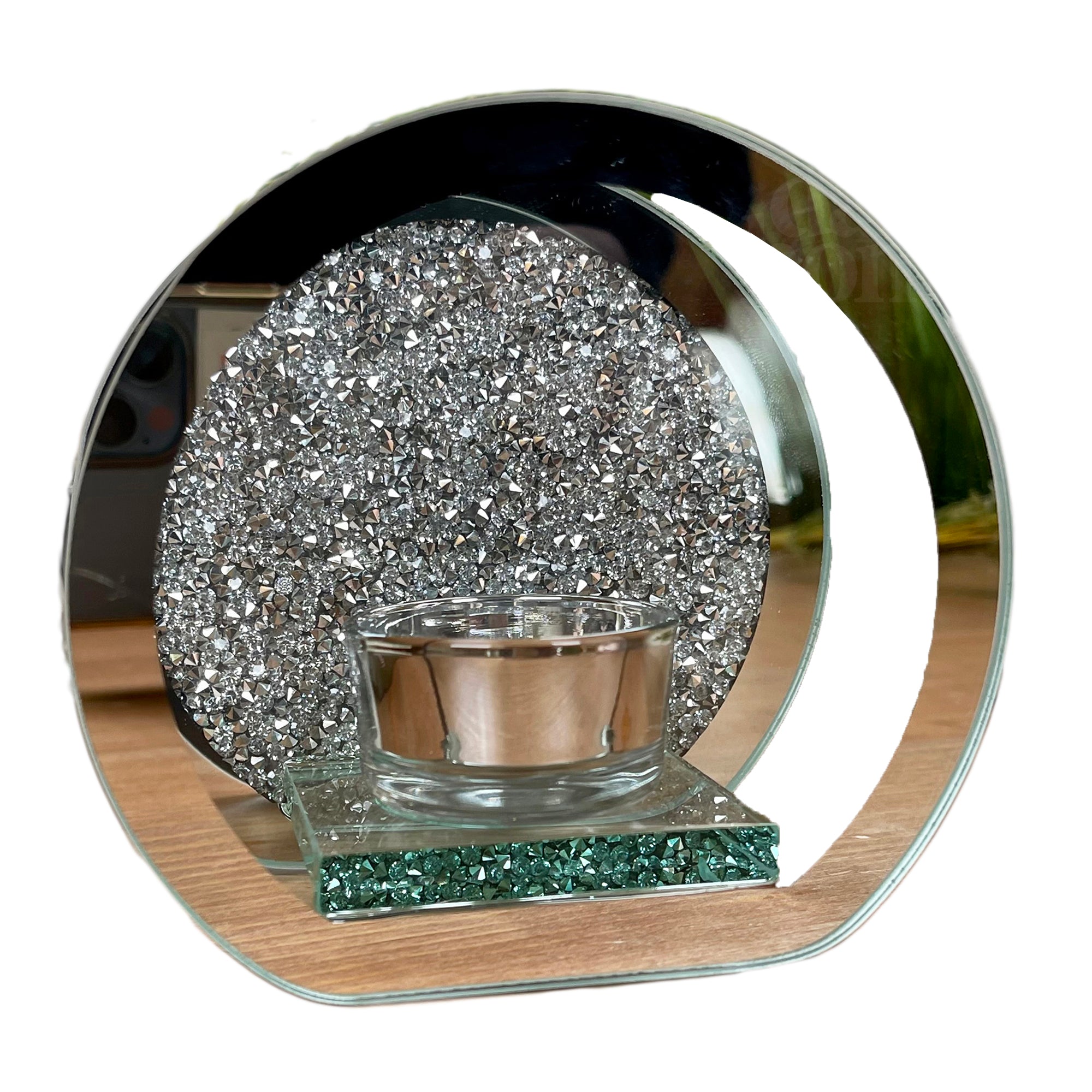 Diamante Crystal Mirrored Tealight Holder