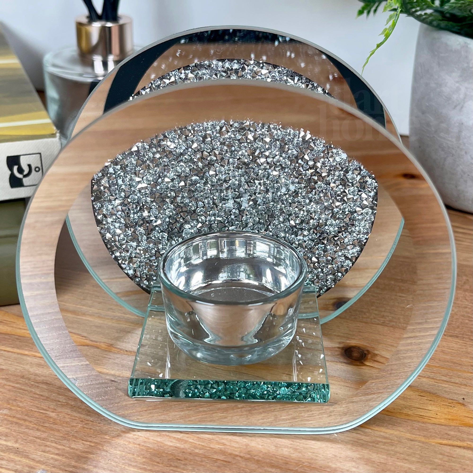 Diamante Crystal Mirrored Tealight Holder
