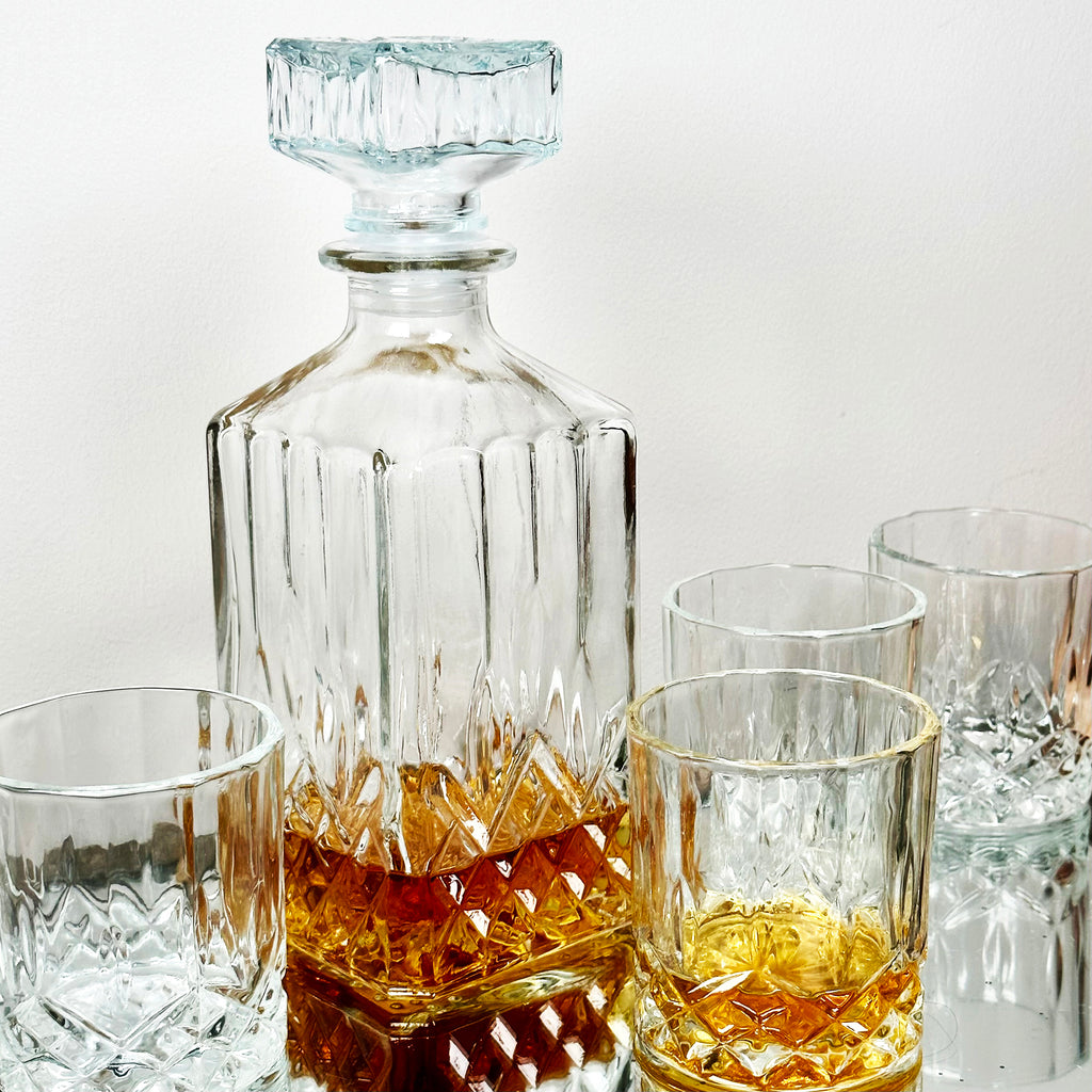 5pc Crystal Whiskey Decanter Set