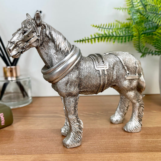 Silberne Shire Horse Figur