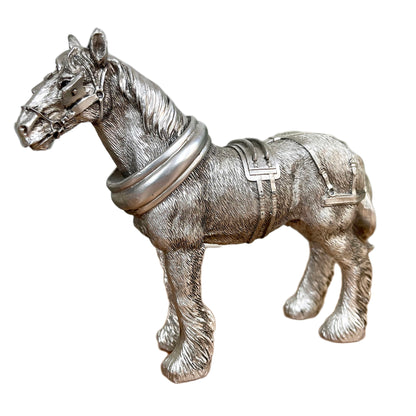 Silver Shire Horse Figurine