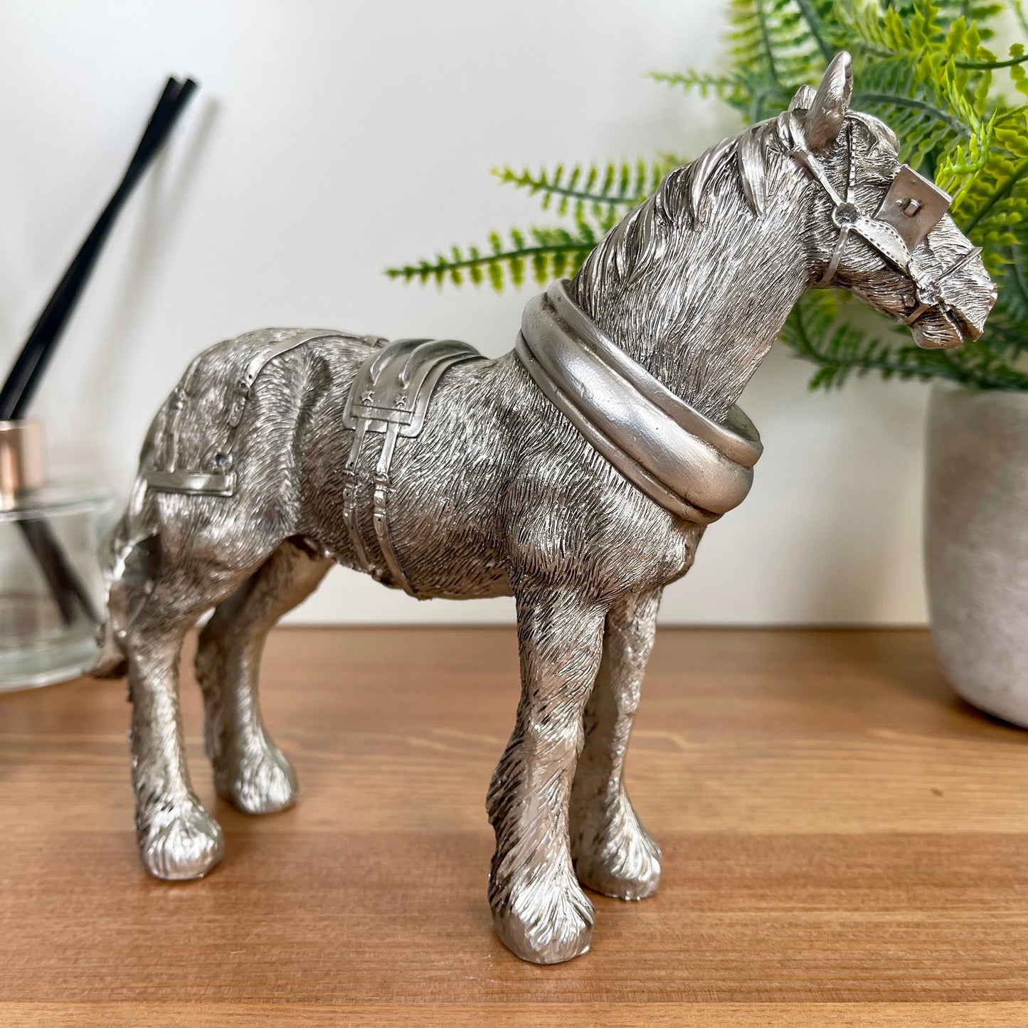 Silver Shire Horse Figurine