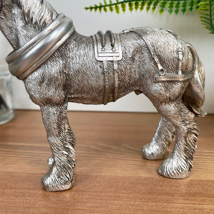 Silver Shire Horse Figurine