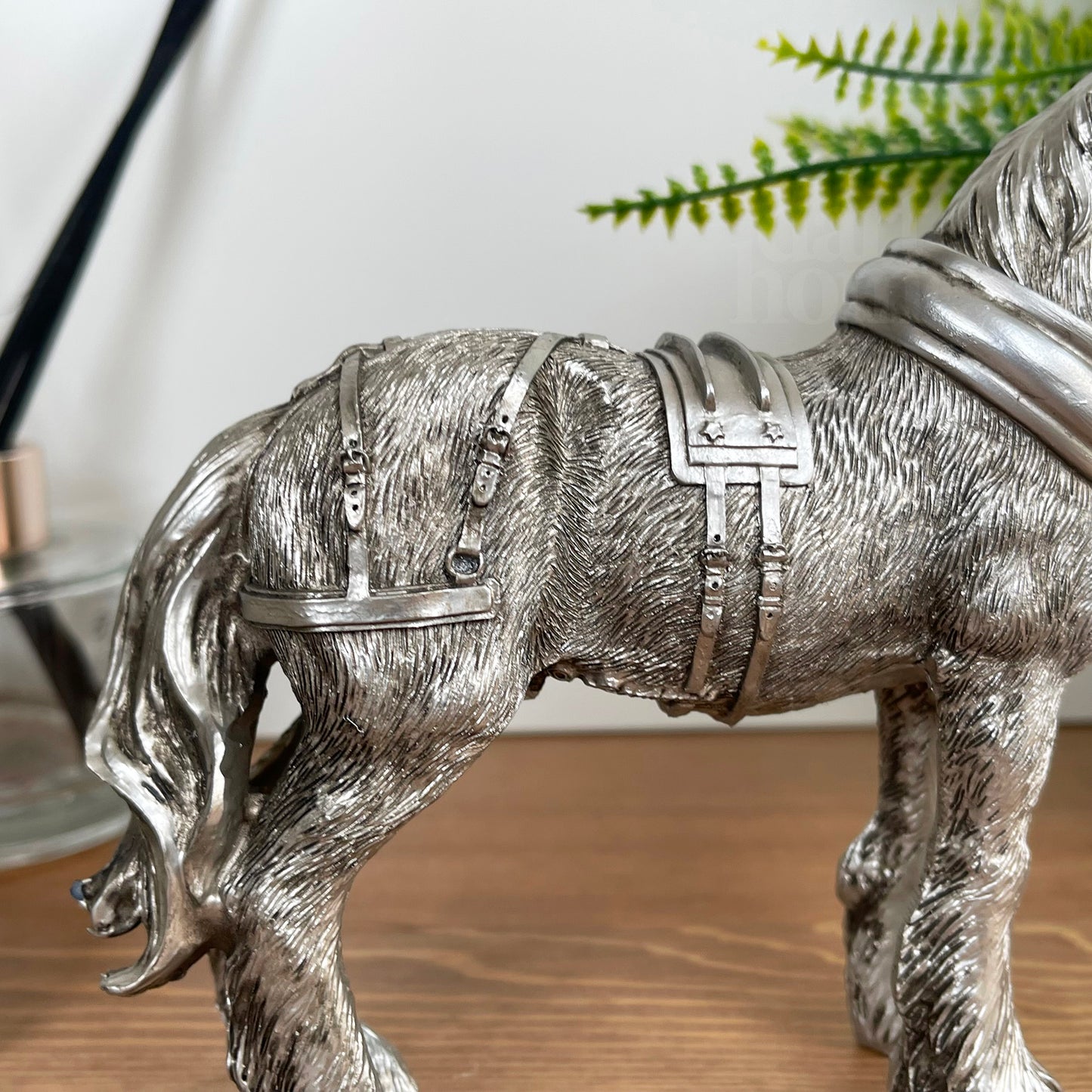 Silver Shire Horse Figurine