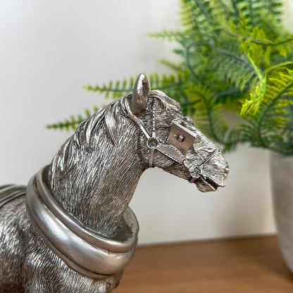 Silver Shire Horse Figurine