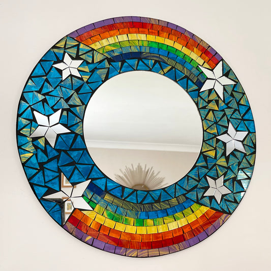 Shooting Star Rainbow Mosaic Mirror
