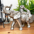Silver Elephant With Calves Ornament