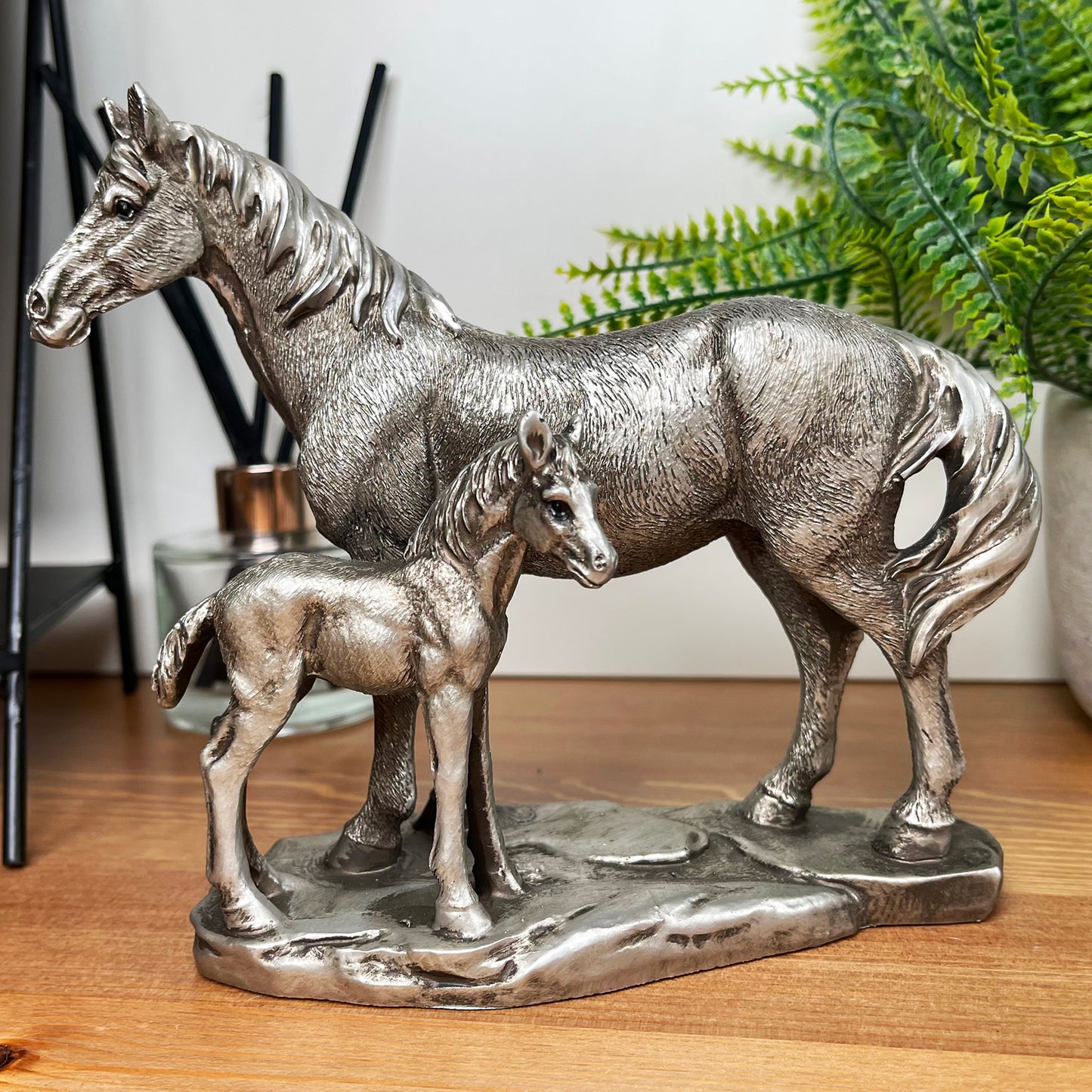 Silver Horse & Foal Ornament