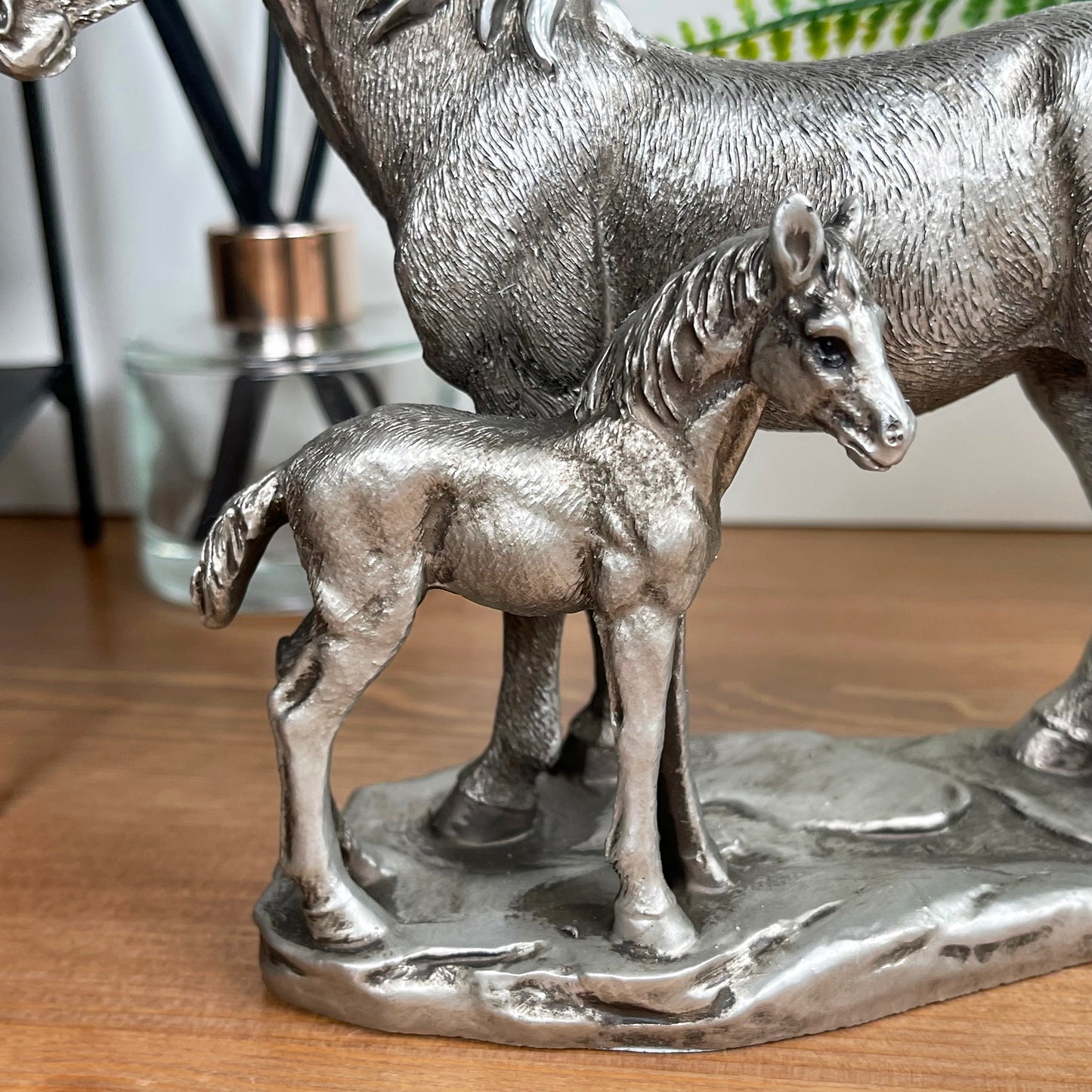 Silver Horse & Foal Ornament