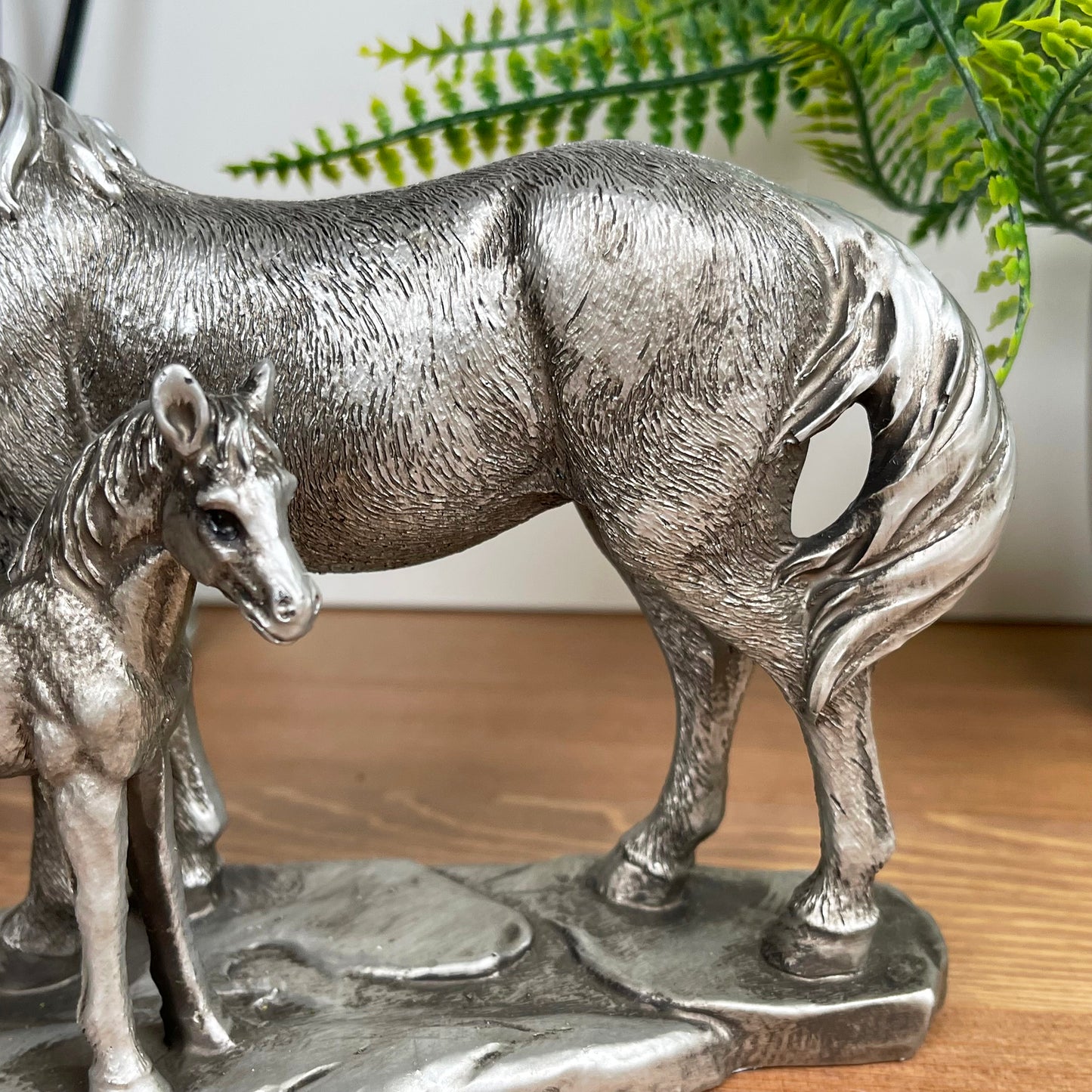 Silver Horse & Foal Ornament