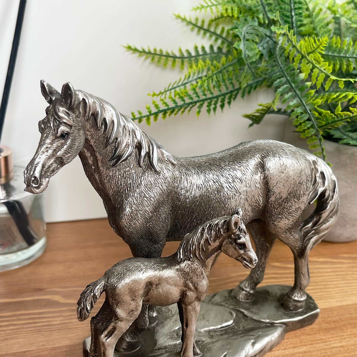 Silver Horse & Foal Ornament