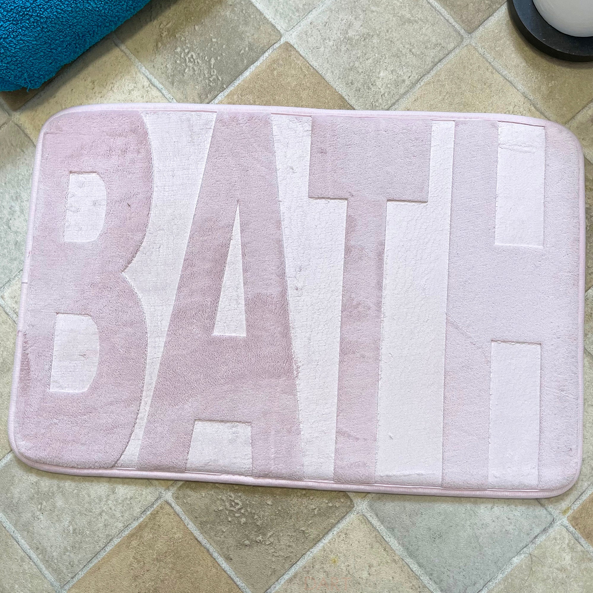 Pink Memory Foam 'Bath' Shower Mat