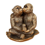 Bronze Romantic Monkey Couple Figurine
