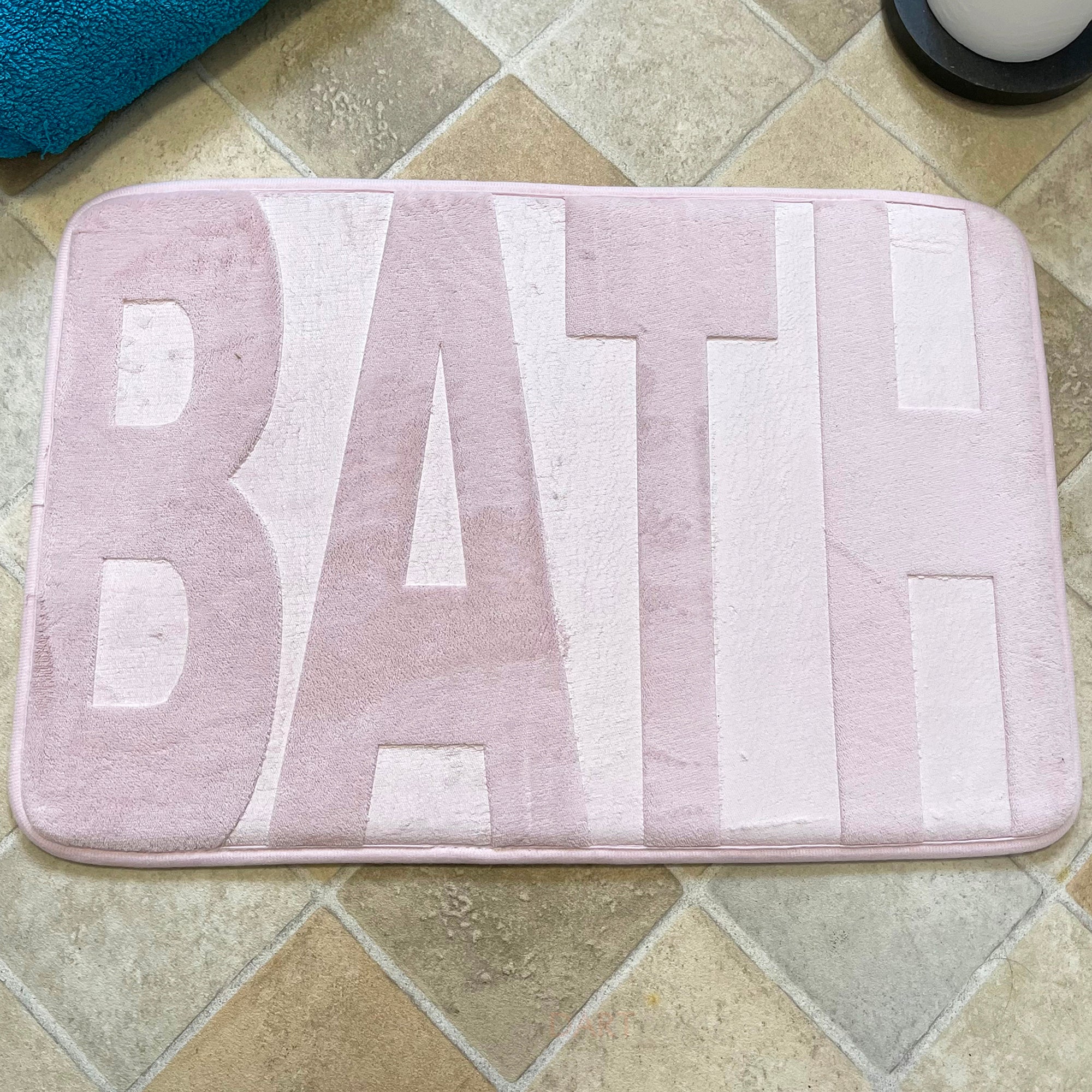 Pink Memory Foam 'Bath' Shower Mat