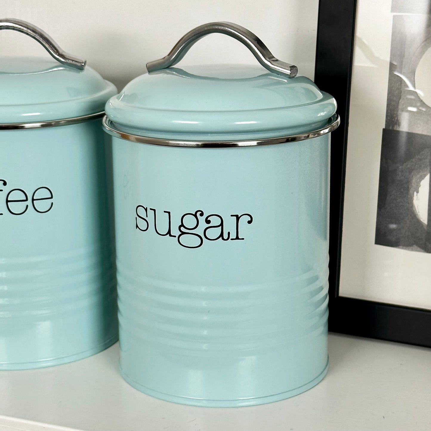 Blue Tea Coffee Sugar Canisters