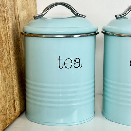 Blue Tea Coffee Sugar Canisters