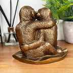 Bronze Romantic Monkey Couple Figurine