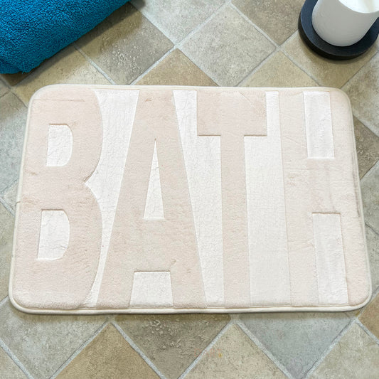 Beige Memory Foam Bath Mat