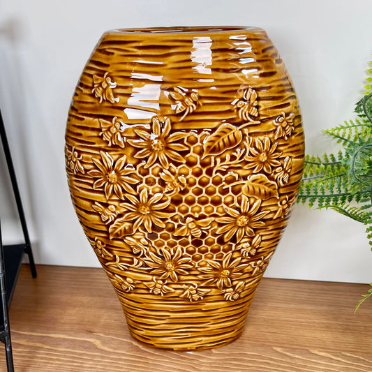 Ceramic Golden Bees Vase
