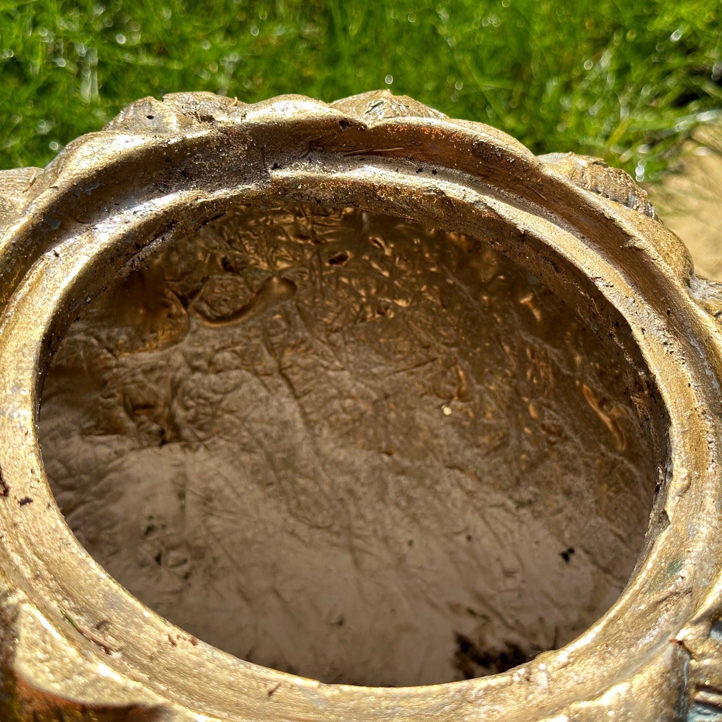 Gold Pineapple Garden Planter