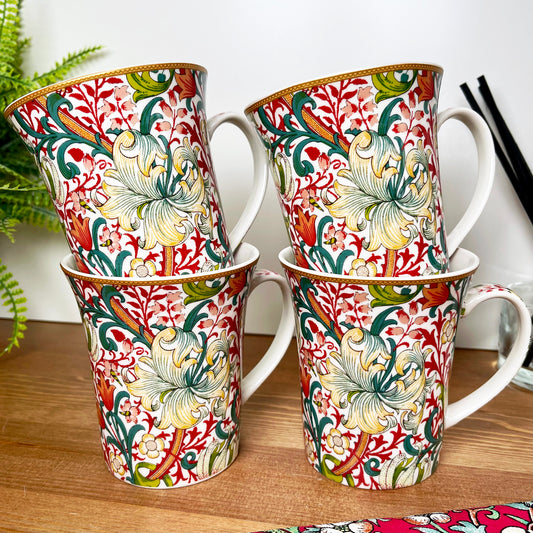 Fine China William Morris Golden Lily Mug Set