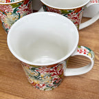 Feines William Morris Tassenset mit goldener Lilie aus Porzellan