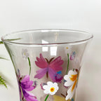 Hand Painted Glass Butterflies Flower Vase