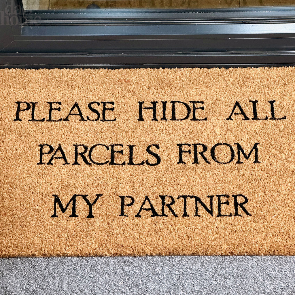 Bitte verstecken Sie alle Pakete vor meiner Partner-Kokos-Fußmatte