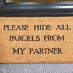 Bitte verstecken Sie alle Pakete vor meiner Partner-Kokos-Fußmatte