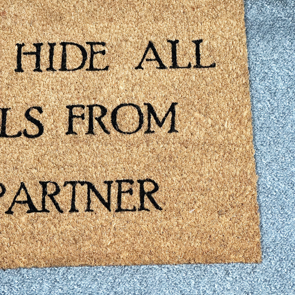 Bitte verstecken Sie alle Pakete vor meiner Partner-Kokos-Fußmatte