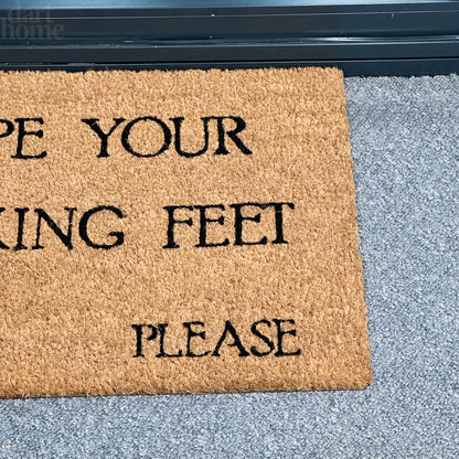 Wipe Your F**king Feet Please Coir Door Mat