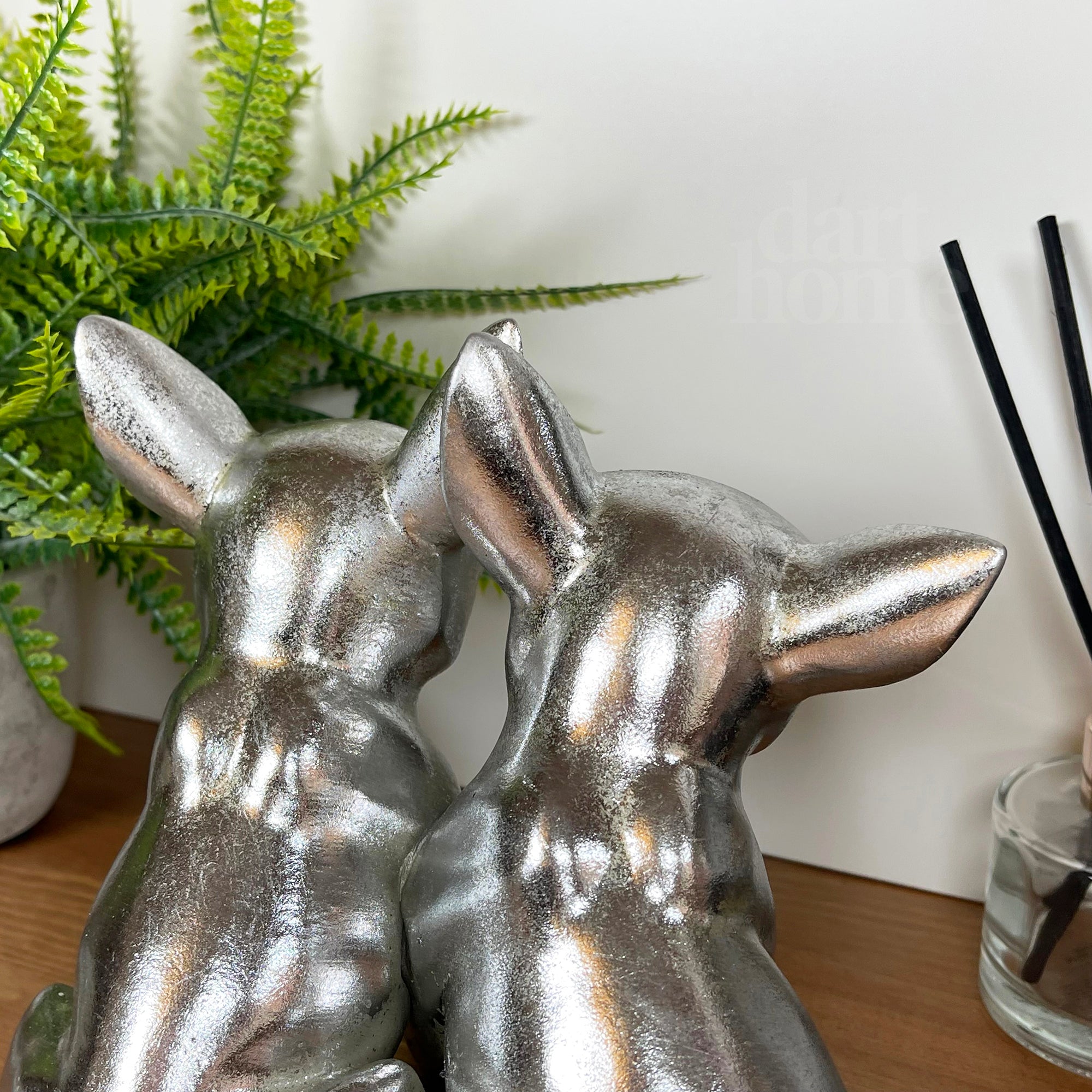 Chrome Silver Twin Chihuahua Ornament