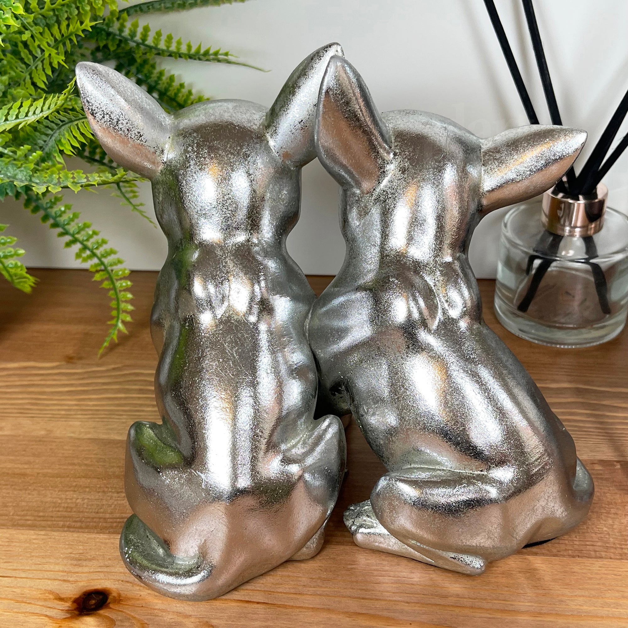 Chrome Silver Twin Chihuahua Ornament