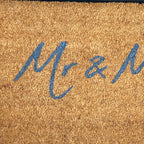 Mr & Mrs Script Coir Door Mat