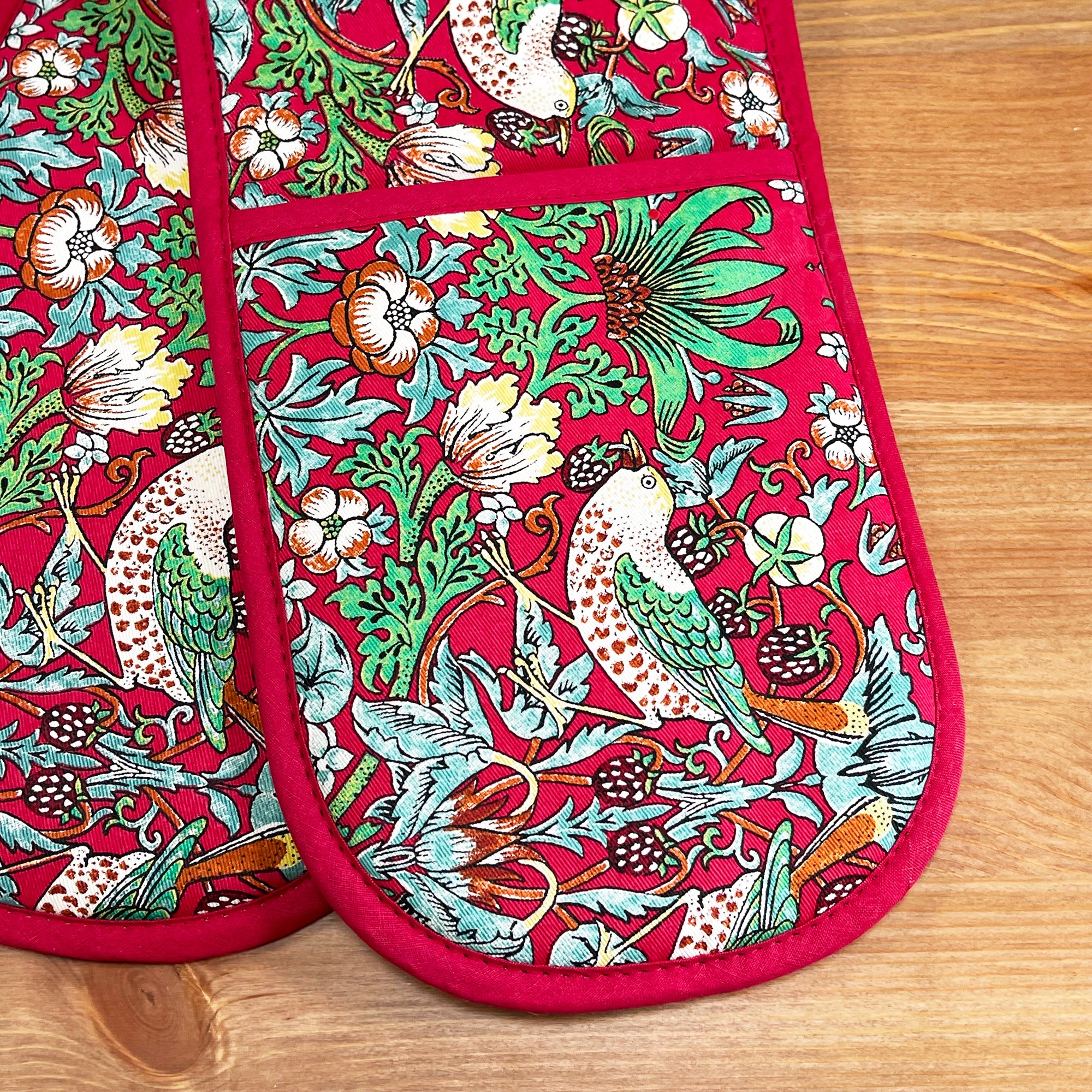 William Morris Strawberry Thief Geschirrtuch-Ofenhandschuh-Set